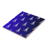 コバルトブルーのクリスマスツリーズシルバー タイル (側面)