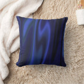 コバルトブルーのサテンの生地のグラフィック・デザイン クッション (ブランケット)