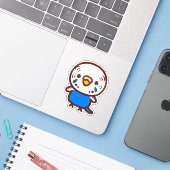 コバルトブルーのセキセイインコ メス シール (ノートパソコンとiPhone)