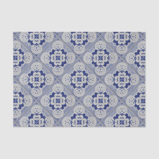 コバルトブルーのセラミックタイル 薄葉紙 (正面)