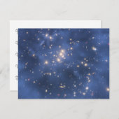 コバルトブルーのダークマターリングや輪と銀河系クラスター 招待状 (正面/裏面)