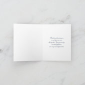 コバルトブルーのハイドランジアの花の結婚式のお礼 サンキューカード (内部)