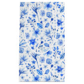 コバルトブルーのハイビスカストロピック花葉のパターン スモールペーパーバッグ (正面)