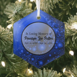 コバルトブルーのフラクタル記念サンキャッチャー ガラスオーナメント