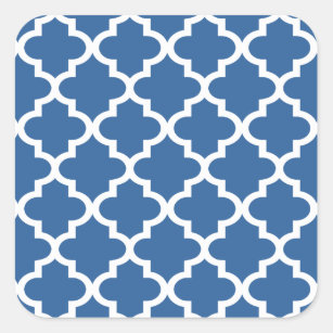 コバルトブルーのモロッコのタイルの格子垣 スクエアシール