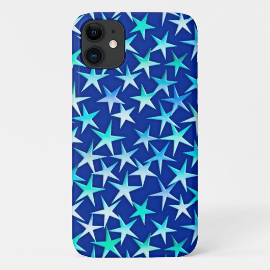 コバルトブルーの地にサテンの星 Case-Mate iPhoneケース (裏面)