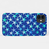 コバルトブルーの地にサテンの星 Case-Mate iPhoneケース (裏面(横))
