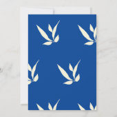 コバルトブルーの地中海スタイルの結婚前お披露目招待状 招待状 (裏面)