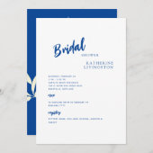 コバルトブルーの地中海スタイルの結婚前お披露目招待状 招待状 (正面/裏面)