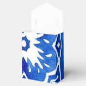 コバルトブルーの地中海スタイルタイル ベビーシャワー フェイバーボックス (オープン)