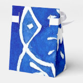 コバルトブルーの地中海スタイルタイル ベビーシャワー フェイバーボックス (裏面サイド)