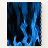 コバルトブルーの炎 | らせんパーソナライズされた状 ノートブック (裏面)