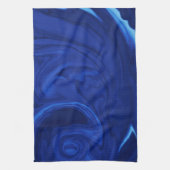 コバルトブルーの背景の織り目加工のハンドメイド キッチンタオル (縦)