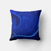 コバルトブルーの背景の織り目加工のハンドメイド クッション (裏面)