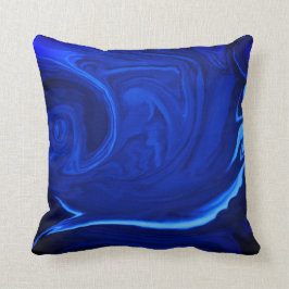 コバルトブルーの背景の織り目加工のハンドメイド クッション