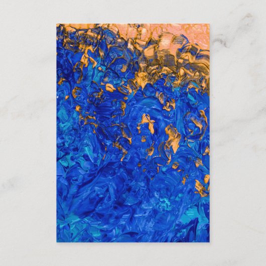 コバルトブルーアートゴールデンイエローアクリル絵画ズ エンクロージャーカード (裏面)