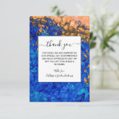 コバルトブルーアートゴールデンイエローアクリル絵画ズ サンキューカード (スタンド正面)