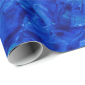 コバルトブルーアートゴールデンイエローアクリル絵画ズ ラッピングペーパー (ロールコーナー)