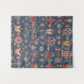 コバルトブルーイエローレッドバタフアステカライ  タペストリー (正面(横))