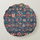 コバルトブルーイエローレッドバタフアステカライ  ラウンドクッション (裏面)