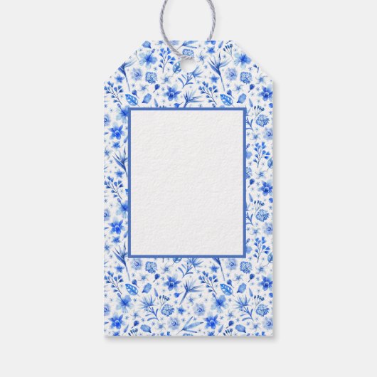 コバルトブルーオーキッドトロピックフラワーマッチング ギフトタグ (裏面)