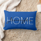 コバルトブルーカラーホームモノグラム ランバークッション (ブランケット)