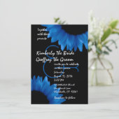 コバルトブルーサンフラワーズモダンテンプレート 招待状 (スタンド正面)