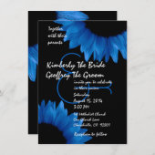 コバルトブルーサンフラワーズモダンテンプレート 招待状 (正面/裏面)