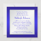 コバルトブルーシルバーフローラSweet sixteen招待状 招待状 (裏面)