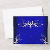 コバルトブルーシンプルオールインワン招待状 オールインワン招待状 (裏面)