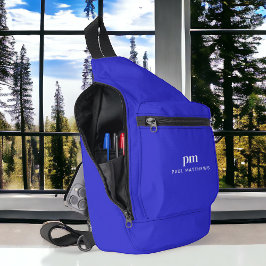 コバルトブルーシンプルミニマル名 スリングバッグ