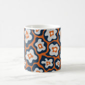 コバルトブルースさび卵フラワーズ名前をカスタムする コーヒーマグカップ (中央)