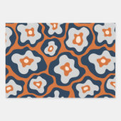 コバルトブルースさび卵フラワーズ名前をカスタムする ラッピングペーパーシート (正面2)