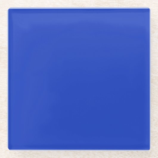 コバルトブルースクエアガラスコースター ガラスコースター (正面)