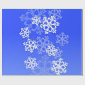 コバルトブルースタイリッシュの雪の結晶クリスマモダンス ラッピングペーパー (フラット)