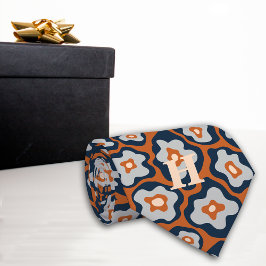 コバルトブルース卵花モノグラム ネクタイ