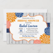 コバルトブルータンゲリン開花フローラブライダルシャワー 招待状 (正面)