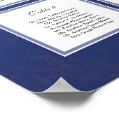 コバルトブルーダマスコディナーパーティーシーティングチャート ポスター (角)