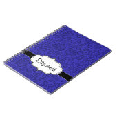 コバルトブルーチューダーガーデンフローラダマスク ノートブック (左側)