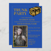 コバルトブルートランクカレッジドームパーティーの写真 招待状 (正面/裏面)