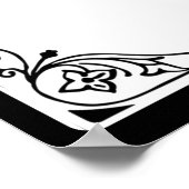 コバルトブルーハートリーフ結婚ツリー ポスター (角)