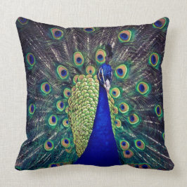 コバルトブルーピーコック クッション