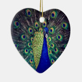 コバルトブルーピーコック セラミックオーナメント (右)