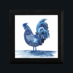 コバルトブルーファームアニマルズ – オンドスター ギフトボックス<br><div class="desc">Cobalt Farm Animals IV by Grace Popp.深いの雄鶏を特徴とし、さまざまなデザインのコバルトブルー。</div>