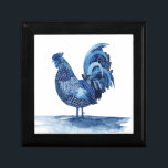 コバルトブルーファームアニマルズ – オンドスター ギフトボックス<br><div class="desc">Cobalt Farm Animals IV by Grace Popp.深いの雄鶏を特徴とし、さまざまなデザインのコバルトブルー。</div>