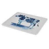 コバルトブルーファーム動物 – 牛 カッティングボード (角)