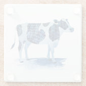 コバルトブルーファーム動物 – 牛 ガラスコースター (裏面)