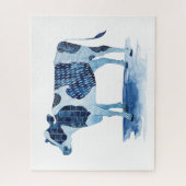 コバルトブルーファーム動物 – 牛 ジグソーパズル (縦)