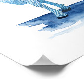 コバルトブルーファーム動物 – 牛 ポスター (角)