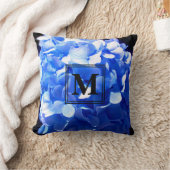 コバルトブルーフローラエレガントブルーアジサイ クッション (ブランケット)